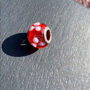 3 for $12 Charm glass bead .925 Sterling